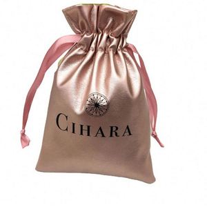 Sacs de rangement personnalisés imprimés multicolores en satin pour fers à boucler, sacs à cordon pour perruques et soins capillaires - Product Image 5