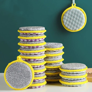 Spons Cuci Piring Dapur Bulat Dua Sisi untuk Kebersihan Rumah Tangga dari Panci dan Wajan - Product Image 1
