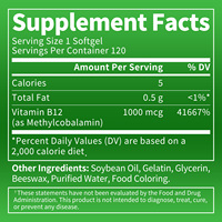 Gélules de Vitamine B12 1000mcg Méthylcobalamine à Haute Concentration pour l'Énergie et le Système Nerveux – Formule Puissante – Approvisionnement Direct Usine