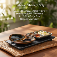Plato para salsa de soja Sahara Rabanera, 8x3.5 cm, altura 2 cm, bandeja de cerámica para condimentos