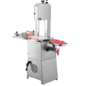 Commercial 2 IN 1 Meat Bandsaw Meat Grinder Electric 1100W Bone Cutting Machine Stainless Steel Blade Bone Sawing Machine