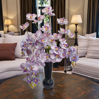 Fleur artificielle en soie Phalaenopsis de haute qualité à 9 têtes, faite à la main, pour la fête des mères et la rentrée scolaire