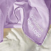 Couverture polaire imprimée avec logo, anti-boulochage, en polyester, idéale pour cadeaux d'affaires, commandes en gros, OEM pour entreprises