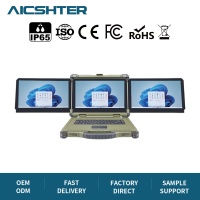 Portátil Robusto Nuevo con Intel I7, OEM ODM, 15.6 Pulgadas, Notebook Industrial Verde, IP65 Resistente al Agua y al Polvo, Puertos Personalizados, Inglés, Trabajo de Campo