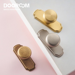 Dooroom Brass Furniture Handles Modern Matt Brushed Nickel Yellow Bronze Pulls With Base Cupboard <strong>Wardrobe</strong> Dresser Shoe Box <strong>Draw</strong> - Product Image 4