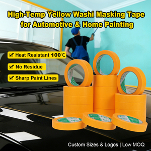 UJANG 100 ℃   Ruban adhésif de masquage en papier Washi <span class=keywords><strong>Goldband</strong></span> pour peintre, résistant à la chaleur, haute adhérence, anti-UV, pour décoration murale, 7 jours - Product Image 2