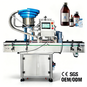 Máquina Tapadora Automática de Alta Velocidad de 40 Piezas/min con Cuatro Ruedas para Alimentos y Cosméticos, con Elevador Alimentador para Botellas y Frascos - Product Image 1