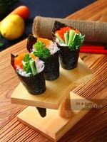 Rak Sushi Silinder Bambu Ramah Lingkungan - Tempat Temaki Jepang Motif Bunga Aman untuk Mesin Cuci Piring Dekorasi Pesta Pernikahan