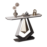 Console de salon moderne de luxe italienne en pierre frittée avec finition élégante pour hôtels, villas et rangement