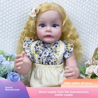 Sunnyfan Nouvelle poupée Reborn de 22 pouces en vinyle souple, fille aux cheveux longs, jouet de jeu de rôle pour enfants, modèle cadeau W-2163