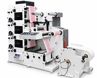 Machine d'impression flexographique automatique à grande vitesse ZBRY-320 à 6 couleurs, presse d'impression d'étiquettes empilées, imprimante de papier en ligne