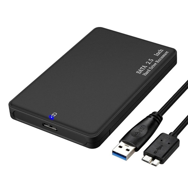 2.5inch USB 3.0 SATA Hd Box HDD Drive External HDD Enclosure Black Case Tool Free 5 Gbps Support UASP for SSD/ 2TB Hard Disk