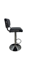 Chaise haute moderne en métal avec revêtement en cuir PU, siège pivotant réglable en hauteur - Meubles de restaurant commerciaux stables et durables