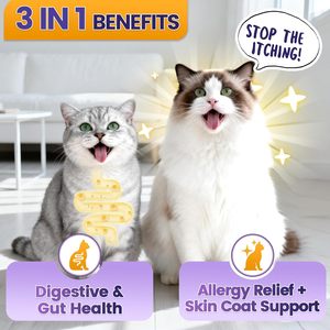 חטיפים רכים לעור ופרווה מקצועיים עם קולוסטרום ותמצית המפ לחתולים, פרווה משיית ומבריקה, מערכת חיסון, עיכול קל - Product Image 2