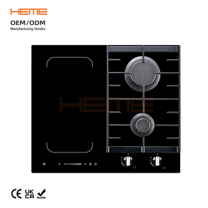 Appareils de cuisine de style nouveau fabriqués en Chine, plaque de cuisson combinée gaz et électrique intégrée, panneau en verre noir, 4 brûleurs - Product Image 1