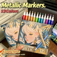 Marqueur acrylique à pointe souple scintillante, indélébile, pour journal créatif, peinture, coloriage de modèles et fournitures artistiques pour étudiants