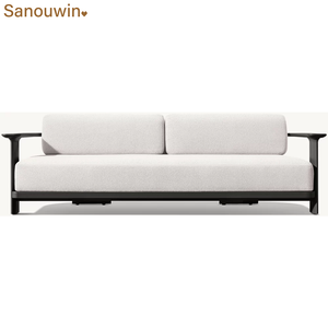 Canapé d'extérieur en aluminium minimaliste <span class=keywords><strong>design</strong></span>, mobilier de <span class=keywords><strong>jardin</strong></span> <span class=keywords><strong>contemporain</strong></span>, résistant aux intempéries, mobilier d'extérieur de luxe - Product Image 2