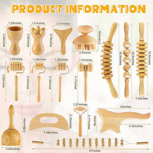 Gravierte Logo-Holztherapie-Massagewerkzeuge Lymphdrainage-Massagegerät zur Muskelschmerz-Linderung Werkzeuge zur Körperformung - Product Image 2