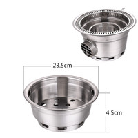 Brasero en acier inoxydable pour barbecue coréen, avec bac de cuisson et grille à charbon, en métal durable