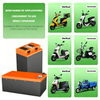 Batterie cylindrique LiFePO4 60V 52Ah 30Ah 40Ah 50Ah 60Ah 70Ah pour moto électrique, scooter et vélo électrique avec protection BMS intelligente, 4000 cycles