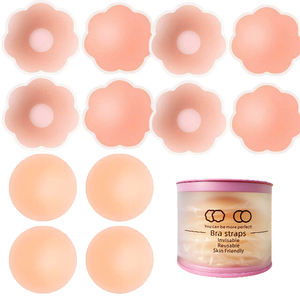 Silikon Brust Blüten blätter Pasteten Selbst klebende Nippel abdeckungen (4 Paar Nippel abdeckung 10 Paar Einweg-Nippel abdeckung) - Product Image 4