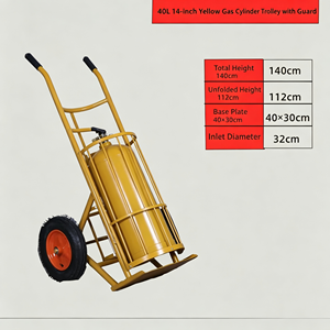1. Chariot à double bouteille de gaz robuste avec roues et sangle de sécurité pour oxygène, acétylène, argon industriels - Product Image 5