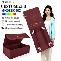 Emballage de luxe de haute qualité avec logo personnalisé, estampage à chaud, boîte à chaussures pliable magnétique en carton rigide, emballage plat