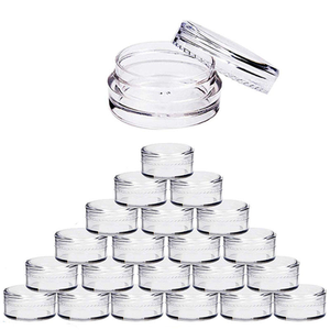 Pot cosmétique transparent en plastique cylindrique avec couvercle à vis pour pigments et crèmes de maquillage 2g 3g 5g 10g 15g 20g - Product Image 1