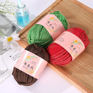 Bán Buôn 100G Handmade Dệt Không Pilling Chất Liệu Flash Dot Chủ Đề T-Shirt Sợi - Product Image 3