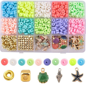 Ceramic Clay Ocean Series Beads 15-Compartment Box Mixed Shapes For Bracelet Making DIY Jewelry - Product Image 1