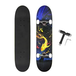 Özel 7 kat kanadalı güverte oem boş longboard paten kurulu trick set kaykay