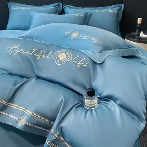 2026 A클래스 양면 장섬유 순면 4피스 침구세트 순면 항균 진드기방지 사계절용 - Product Image 1