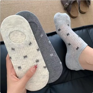 Women's Bow Pattern Invisible Boat <b>Socks</b> Thin Non Slip Breathable Summer Casual <b>Socks</b> In Multiple Colors - Product Image 3