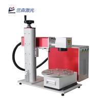 LANSEN 30W Mini machine de marquage laser à fibre à disque rotatif pour étiquette d'oreille animale Stylo à carte métallique Équipement de gravure