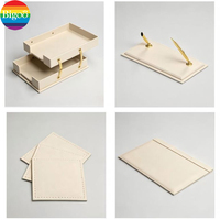 Ensemble de 10 organiseurs de bureau modernes et polyvalents en cuir PU écologique de luxe, avec MDF et métal, pour le bureau ou comme cadeau d'affaires