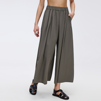 Pantalon Culotte Ample Taille Haute Respirant et Extensible pour Femme – Idéal Bureau et Quotidien