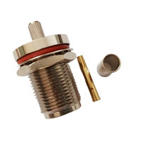 Conector de Cable Coaxial RG58 Tipo N Hembra Impermeable para Antena Eléctrica con Conexión por Crimpado