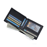 Nappa dompet kulit asli uniseks, dompet sublimasi untuk pria, dompet kartu lipat ganda, kulit asli