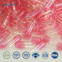 Capsules rouges transparentes taille 0 à bas prix, vente en gros, gel HALAL, emballage de capsules pour la vente au détail