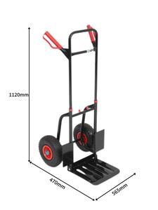 Chariot à main en acier de 200 kg de capacité, chariot à roulettes, chariot pour entrepôt, construction, transport en usine - Product Image 4