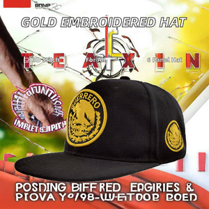 Gorra Snapback Negra de Alta Calidad al por Mayor, 6 Paneles, Personalizada, con Patrón de Bordado 3D de Animales de Camuflaje, 100% Algodón, Deportiva, Unisex - Product Image 2