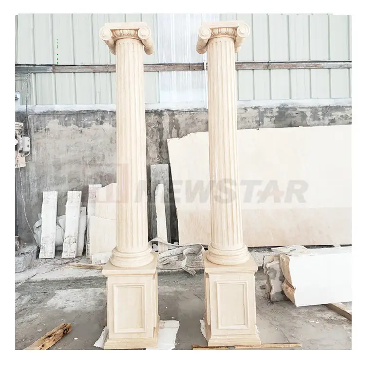 Miami 42 Insel villa Design Marmorsäulen Hauss äulen entwirft modernen römischen Säulen gerippten Marmorstein