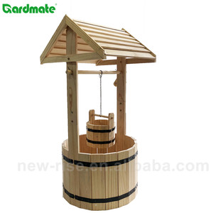 Maceta de Madera para Plantas de <span class=keywords><strong>Pino</strong></span> Ornamentales de Exterior, Jardinera con Diseño de Pozo de los Deseos - Product Image 4