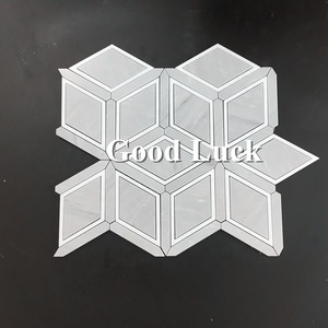Rombo gris mármol <span class=keywords><strong>azulejo</strong></span> <span class=keywords><strong>mosaico</strong></span> cuadrado en forma de <span class=keywords><strong>mosaico</strong></span> de azulejos de pared - Product Image 2