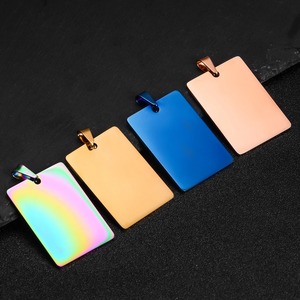28*40mm Rectangle Stainless Steel <b>Dog</b> <b>Tag</b> ID <b>Tag</b> Blank Pendant 6 Colors No Fade Waterproof - Product Image 4