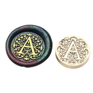 Têtes de sceau en cuivre alphabet baroque 2,5 cm pour la décoration de journaux et les sceaux - Product Image 5
