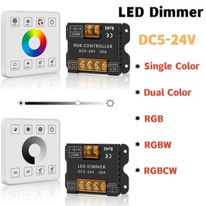 DC 5V 12V 24V Touch Panel <strong>LED</strong> Dimmer Switch 30A 50A <strong>Wireless</strong> <strong>Controller</strong> for Single Color/CCT/RGB/RGBW/RGBWC <strong>LED</strong> Strip - Product Image 2