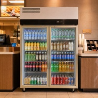 Refrigerador Comercial para Bebidas de Supermercado, con Termostato Mecánico, Puerta de Vidrio, Vitrina Exhibidora