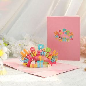 Cartes de vœux 3D Pop-up DIY pour anniversaire avec mini-carte pour écrire - Product Image 2