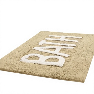 100% Pure Cotton <b>Bath</b> Mat Super Soft Plush Absorbent Floral Eco-Friendly White Reversible Machine Made Heavy Weight Construction - Product Image 1